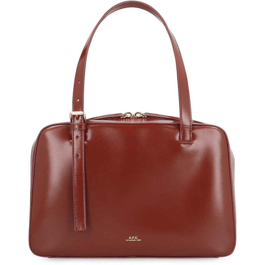 Apc A.p.c. Structured Shoulder Bag With Top Zip Closure In Purple