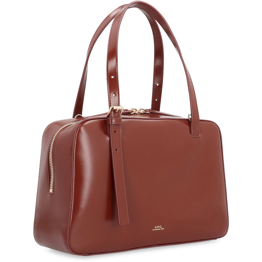 Apc A.p.c. Structured Shoulder Bag With Top Zip Closure In Purple