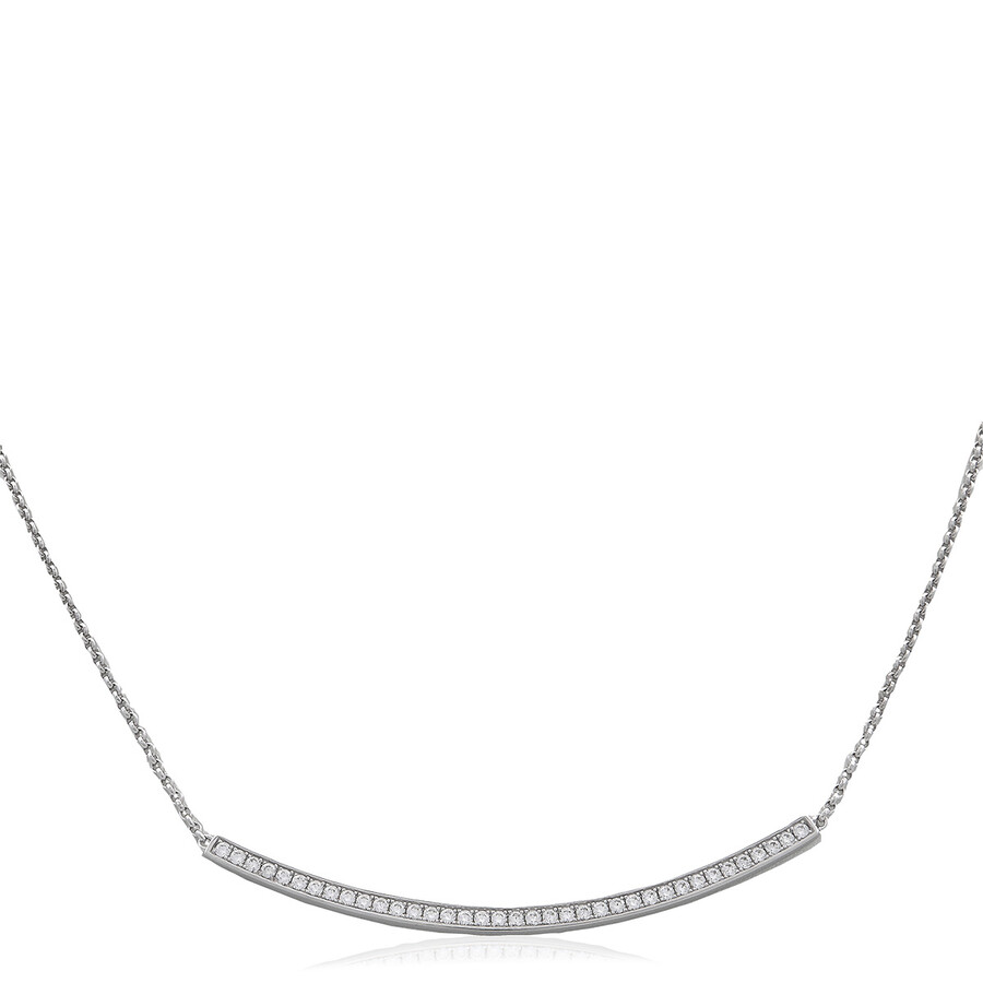 Apm Monaco Adjustable Dainty Pave Necklace In Silver Tone