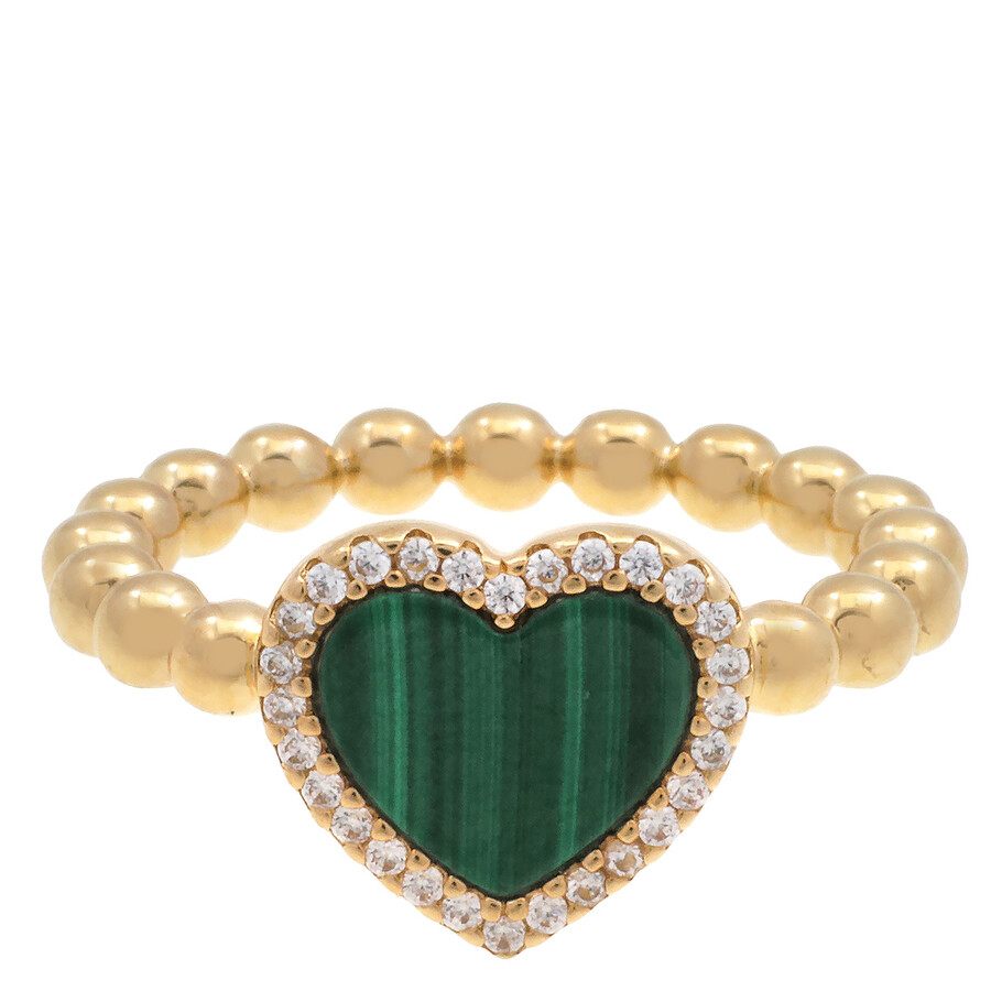 Apm Monaco Beads Heart Ring In Yellow/gold Tone