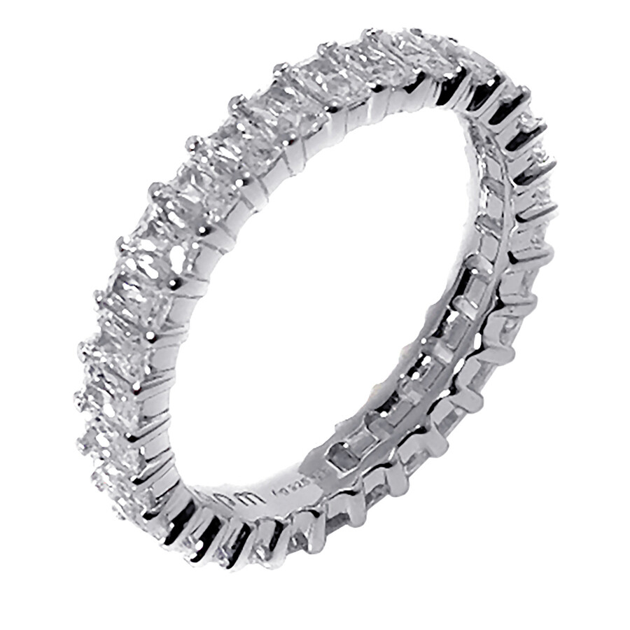 Apm Monaco Ladies Eclat Silver-toned Crystal Embellsiehed Ring In Silver Tone