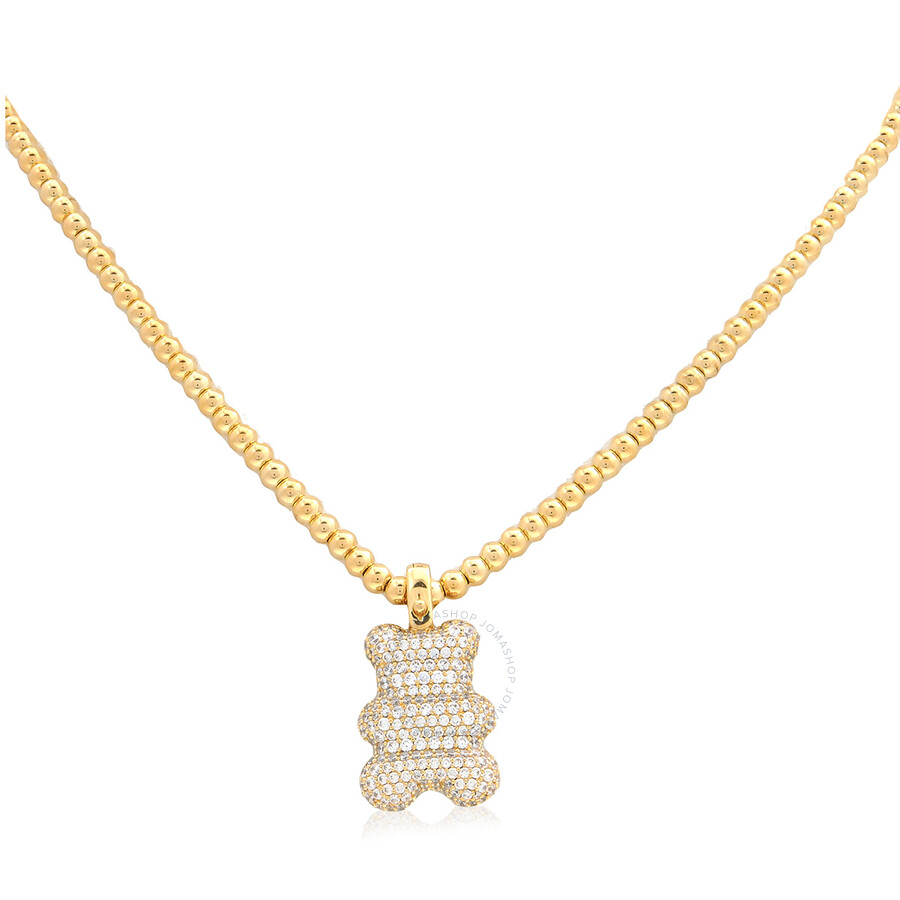 Apm Monaco Yummy Bear Beads Adjustable Necklace In Yellow/gold Tone