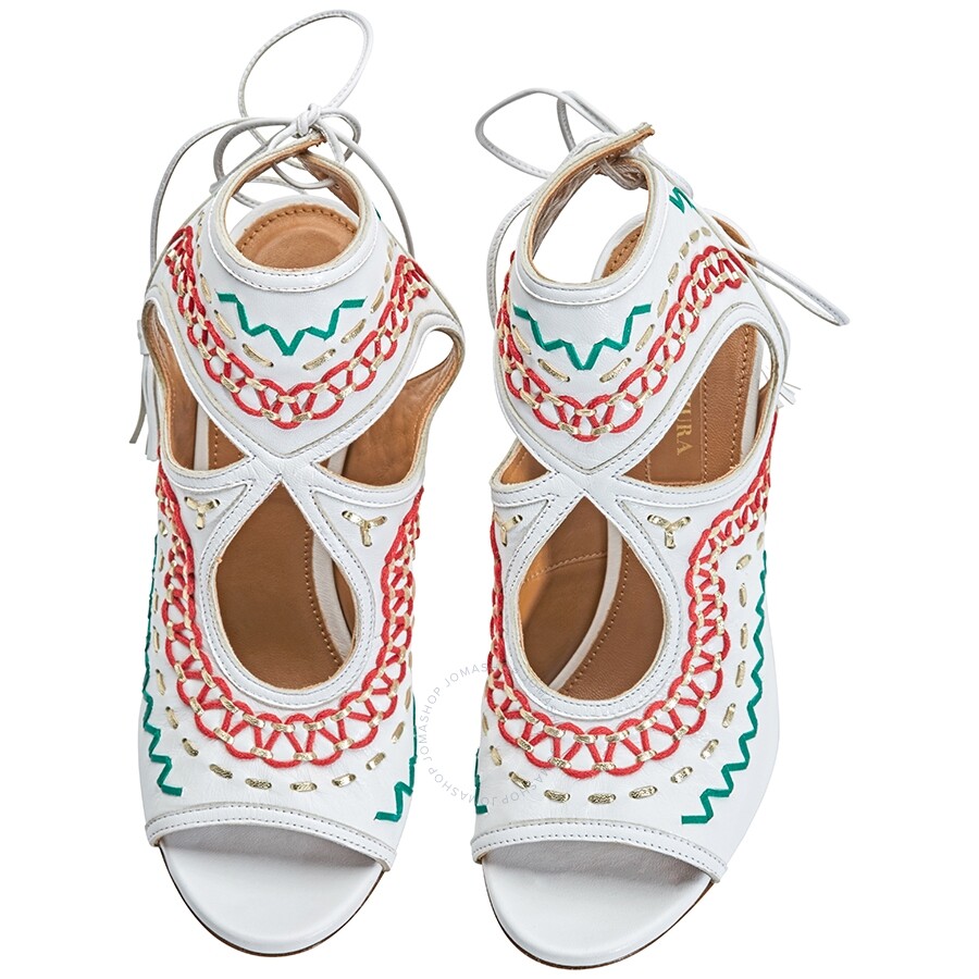 Aquazzura Ladies White Multi Sexy Thing105 Sandal Size 35