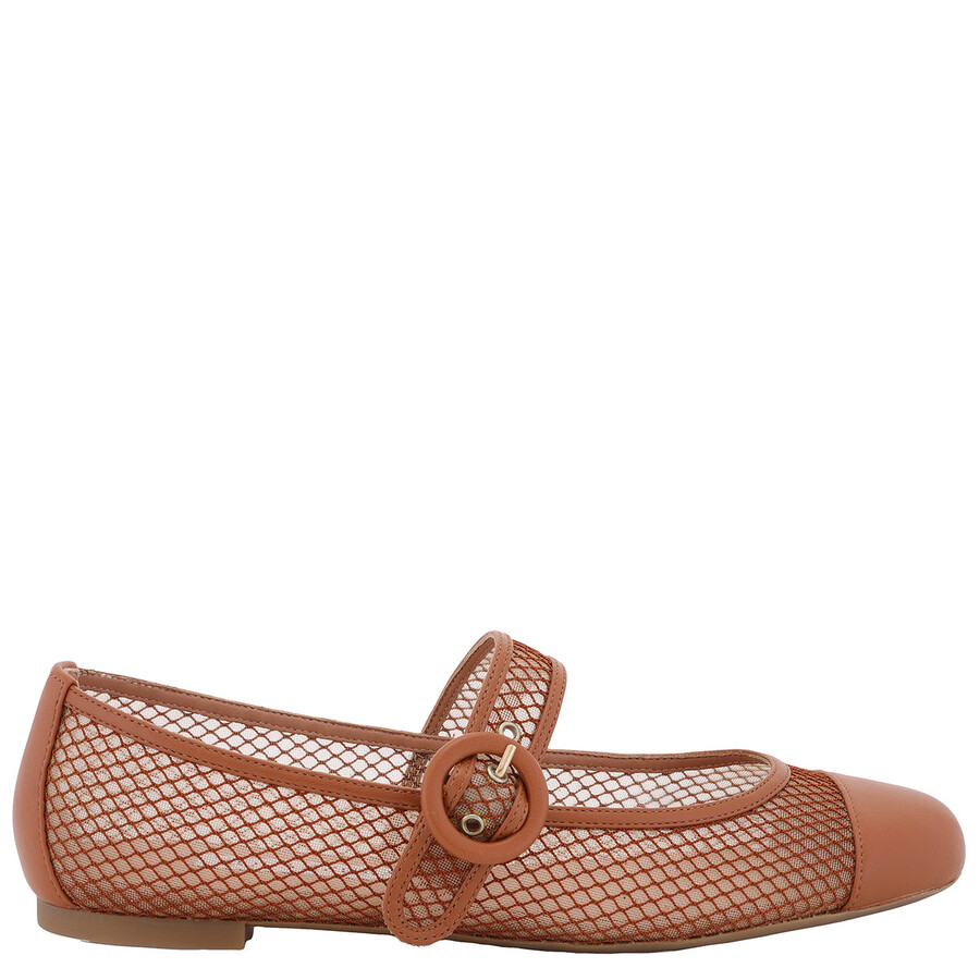 Aquazzura Solstice Net Mesh Mary Jane Ballerina Flats