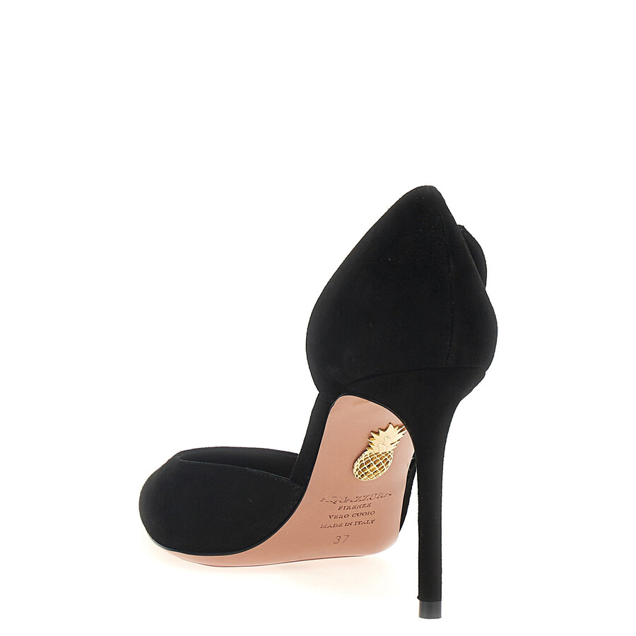 Aquazzura Pointed Toe Pumps With Bow Detail In Black