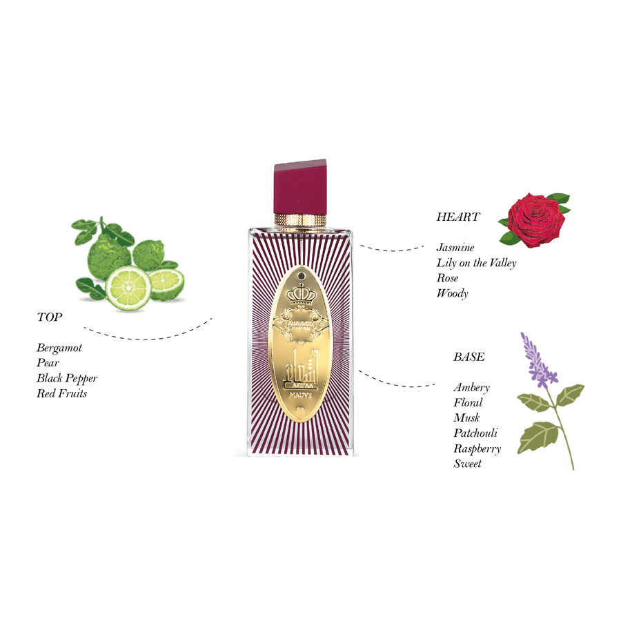 Arabiyat Prestige Ladies Asha'a Mauve Edp Spray 3.7 oz Fragrances 6290361911945