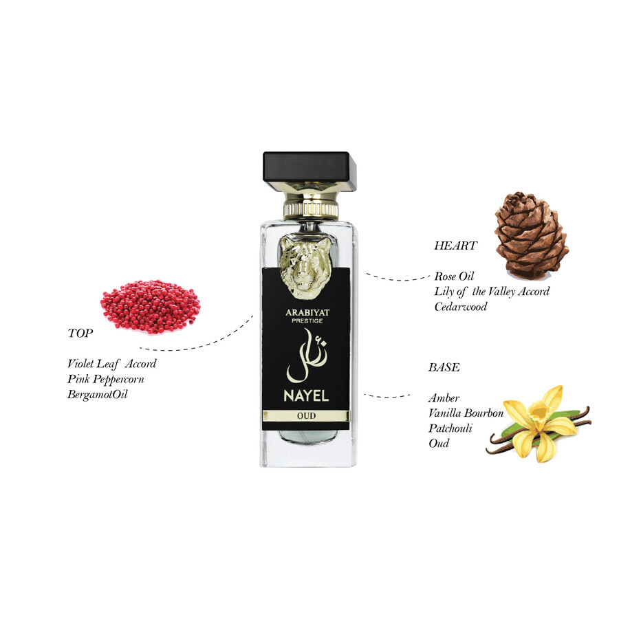 Arabiyat Prestige Men's Nayel Oud Edp Spray 2.4 oz Fragrances 6290102035992