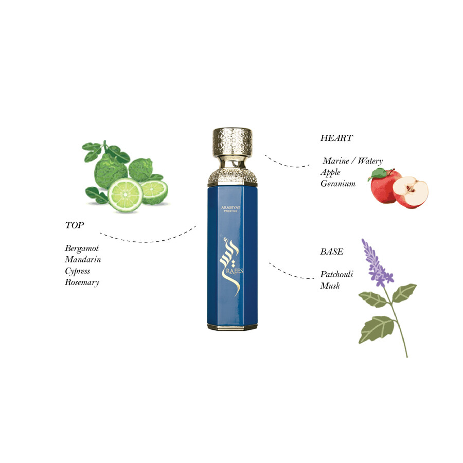 Arabiyat Prestige Men's Raees (blue) Edp Spray 6.0 oz Fragrances 6290102035602