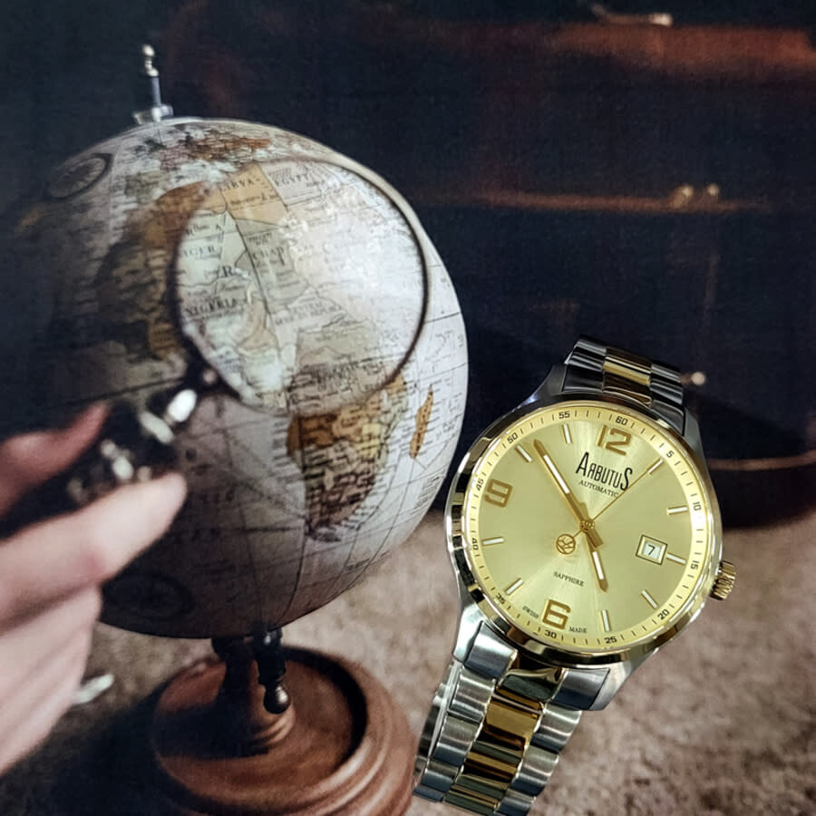 Arbutus Swissmade Collection Automatic Gold Dial Men's Watch ARS1613TGGS Watches, SwissMade