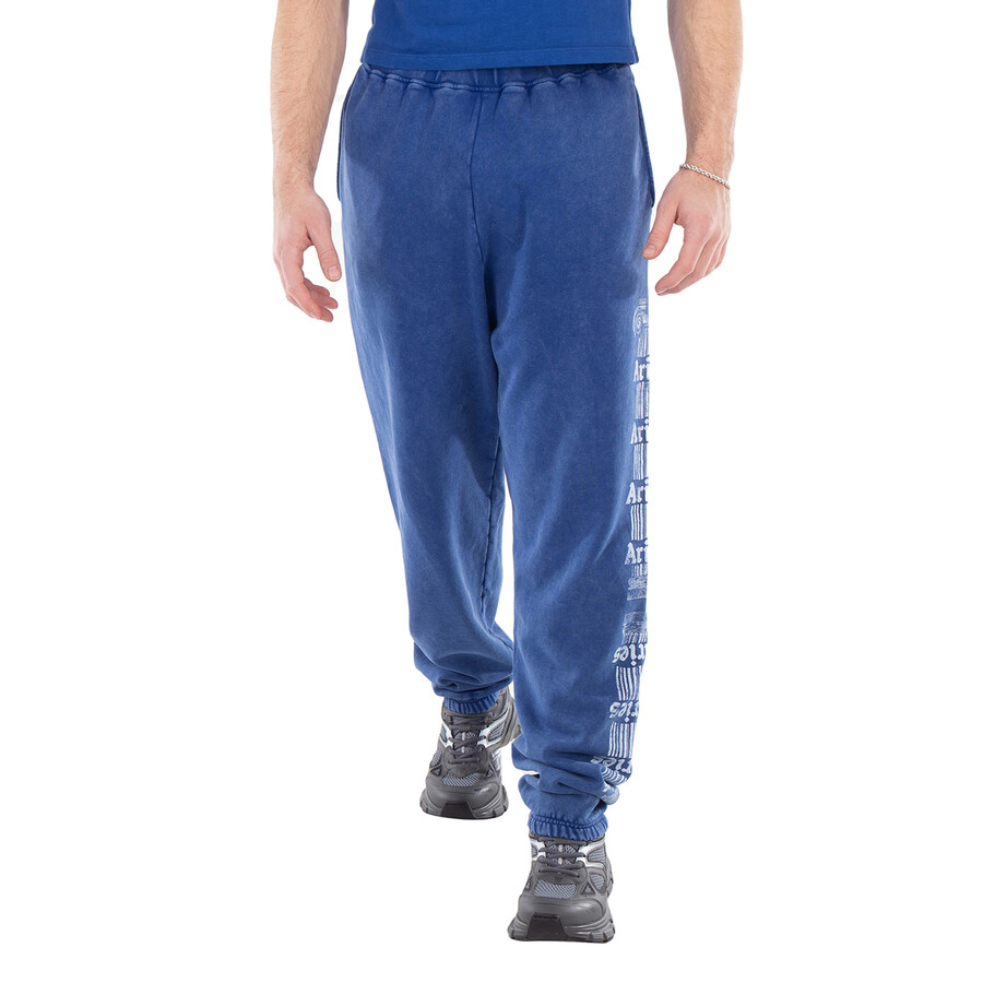 Aries Aged Ancient Column Sweatpants In Blue