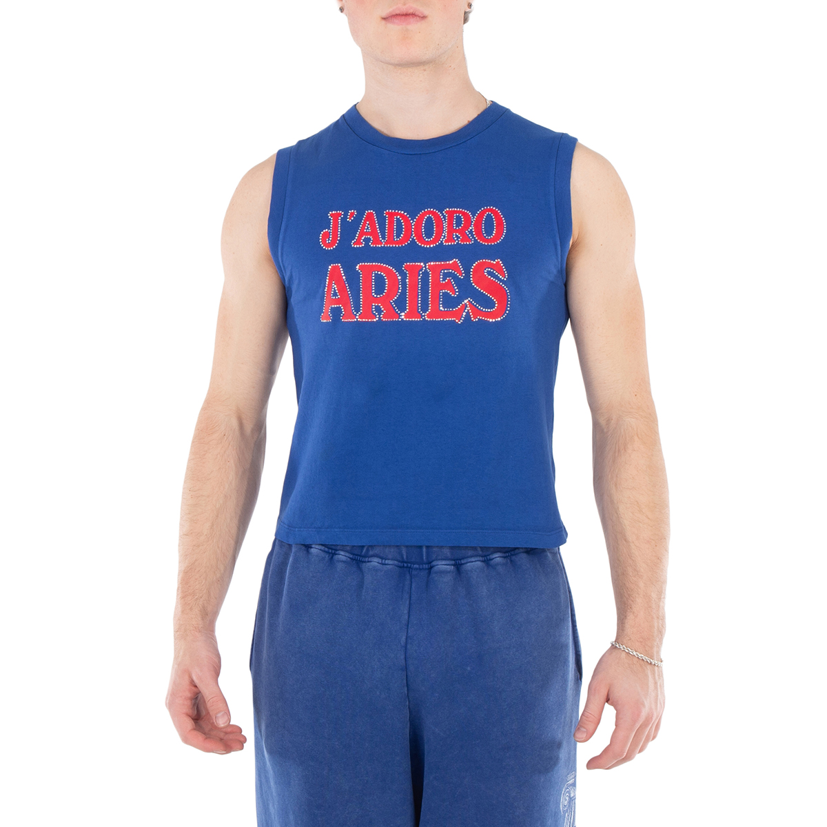 Aries Jadoro Aries Graphic Diamante Jersey Vest, Size Large