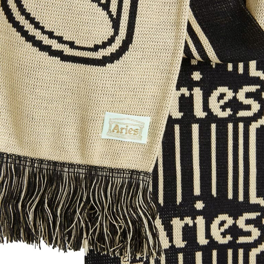 Aries Knitted Column Scarf In Black