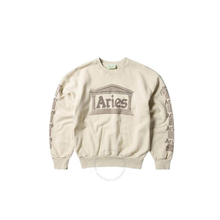 Aries Men's Beige Ancient Column Print Sweatshirt In Beige