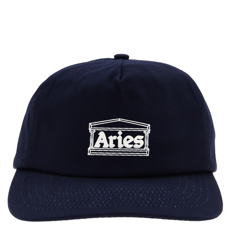 Men's Blue Cotton Baseball Temple Cap