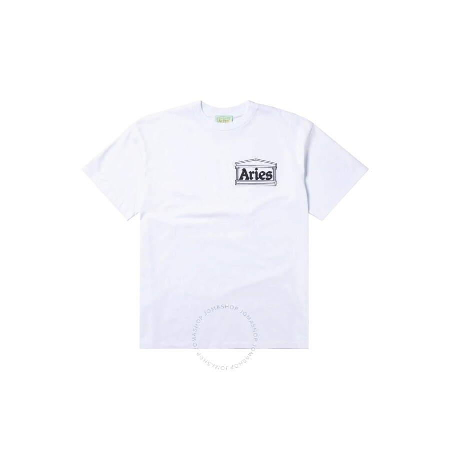 Aries Men's White Temple Ss Cotton Tee In White