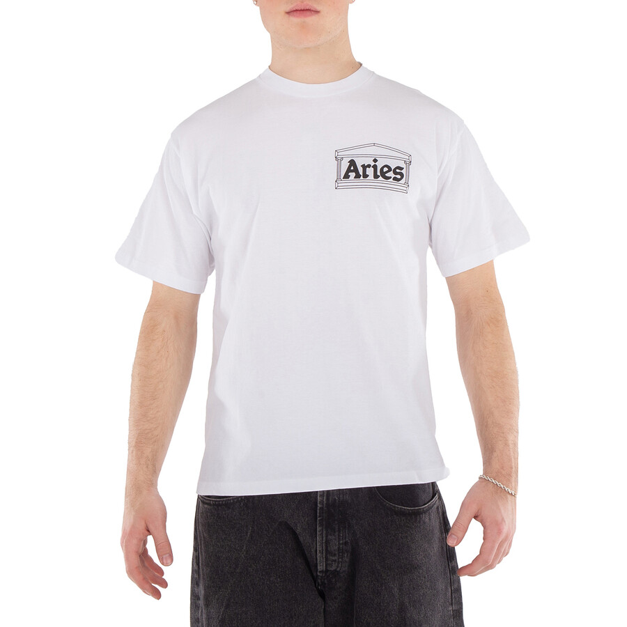 Men's White Temple SS Cotton Tee
