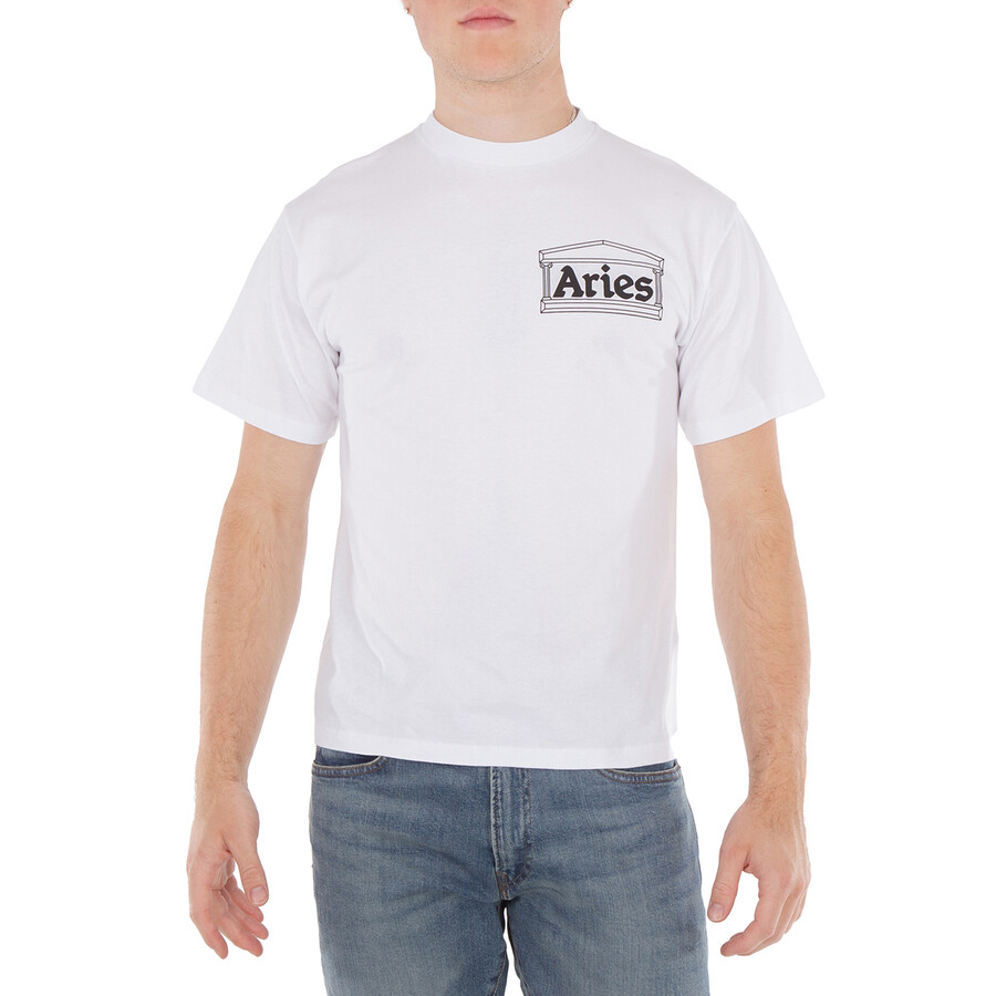 Men's White Temple SS Cotton Tee