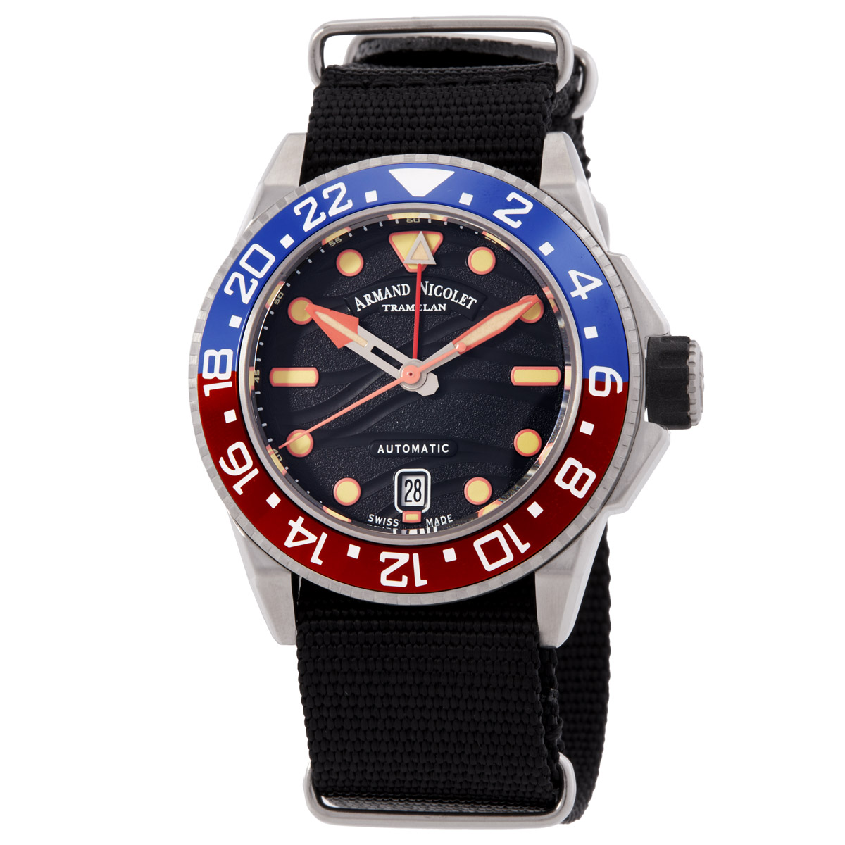 Armand Nicolet JSH GMT Automatic Black Dial Men's Watch A487RGN-NO-BN24481AANN