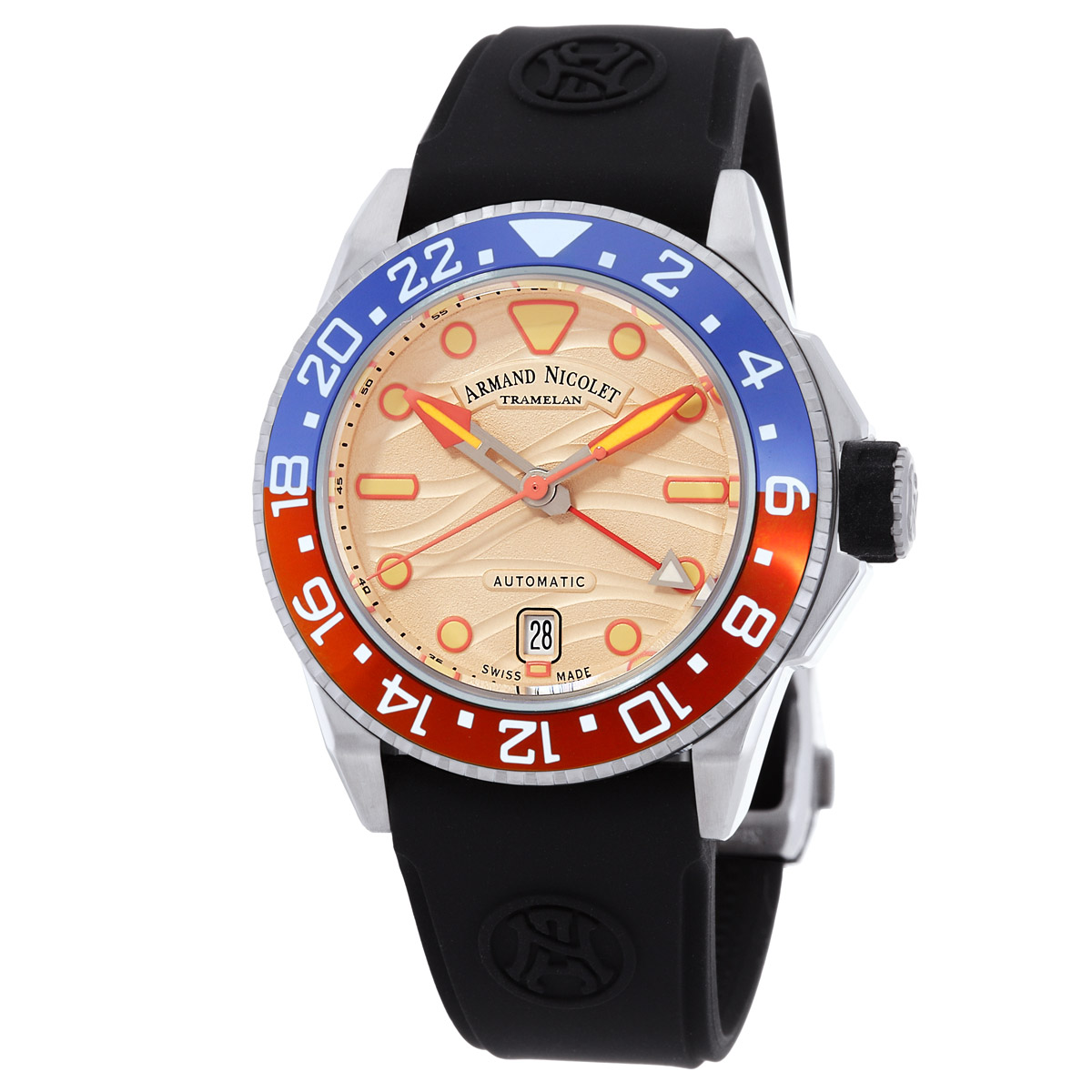Armand Nicolet JSH GMT Automatic Men's Watch A487RGN-KO-GG2710N