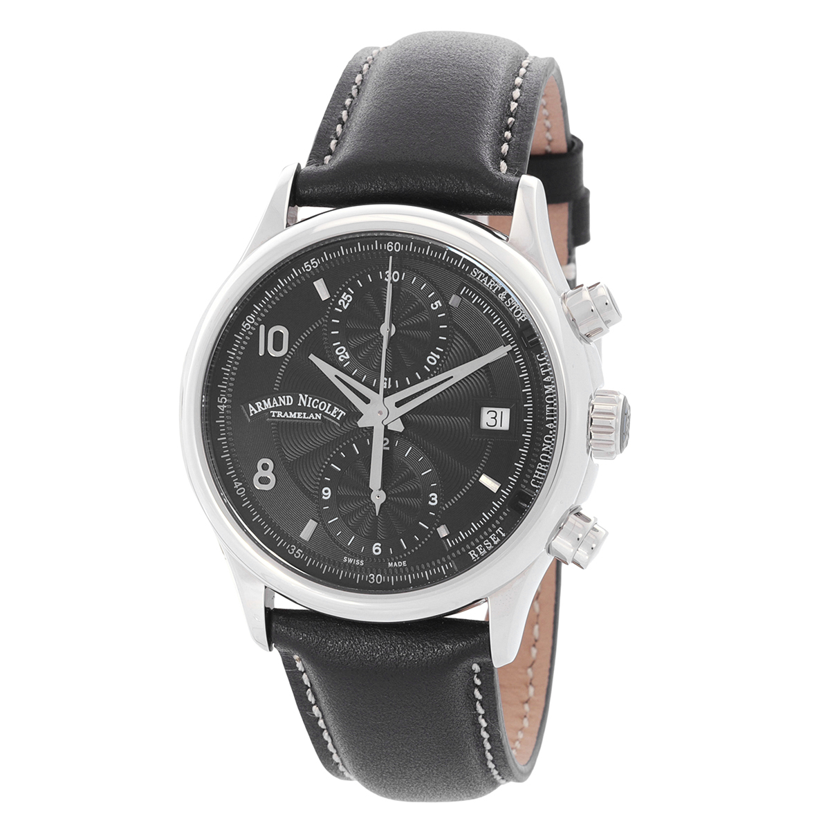 Armand Nicolet M02-4 Chronograph Automatic Black Dial Men's Watch A844AAA-NR-P140NR2