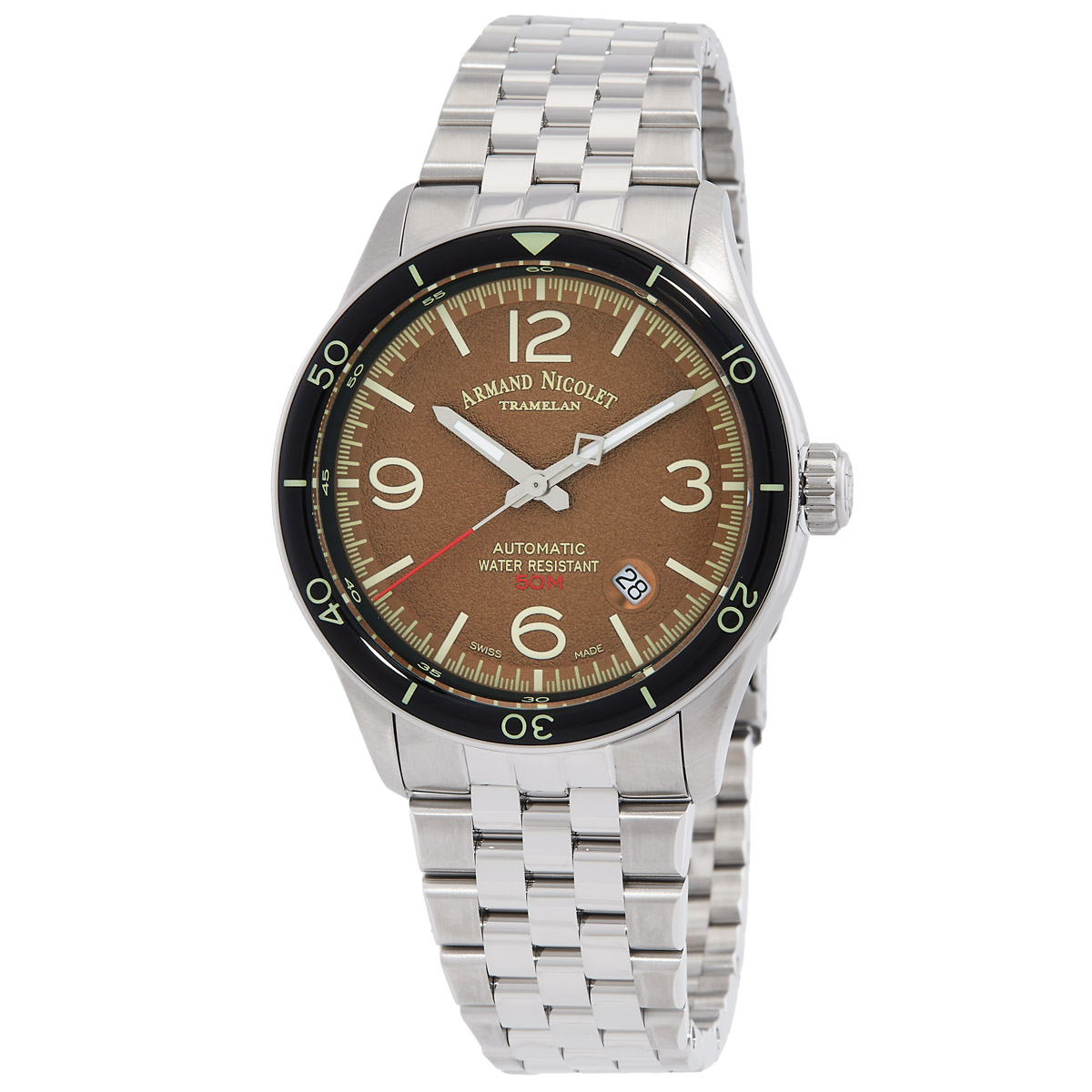 Armand Nicolet M2H Automatic Brown Dial Men's Watch A740HNA-MR-BMA22740A