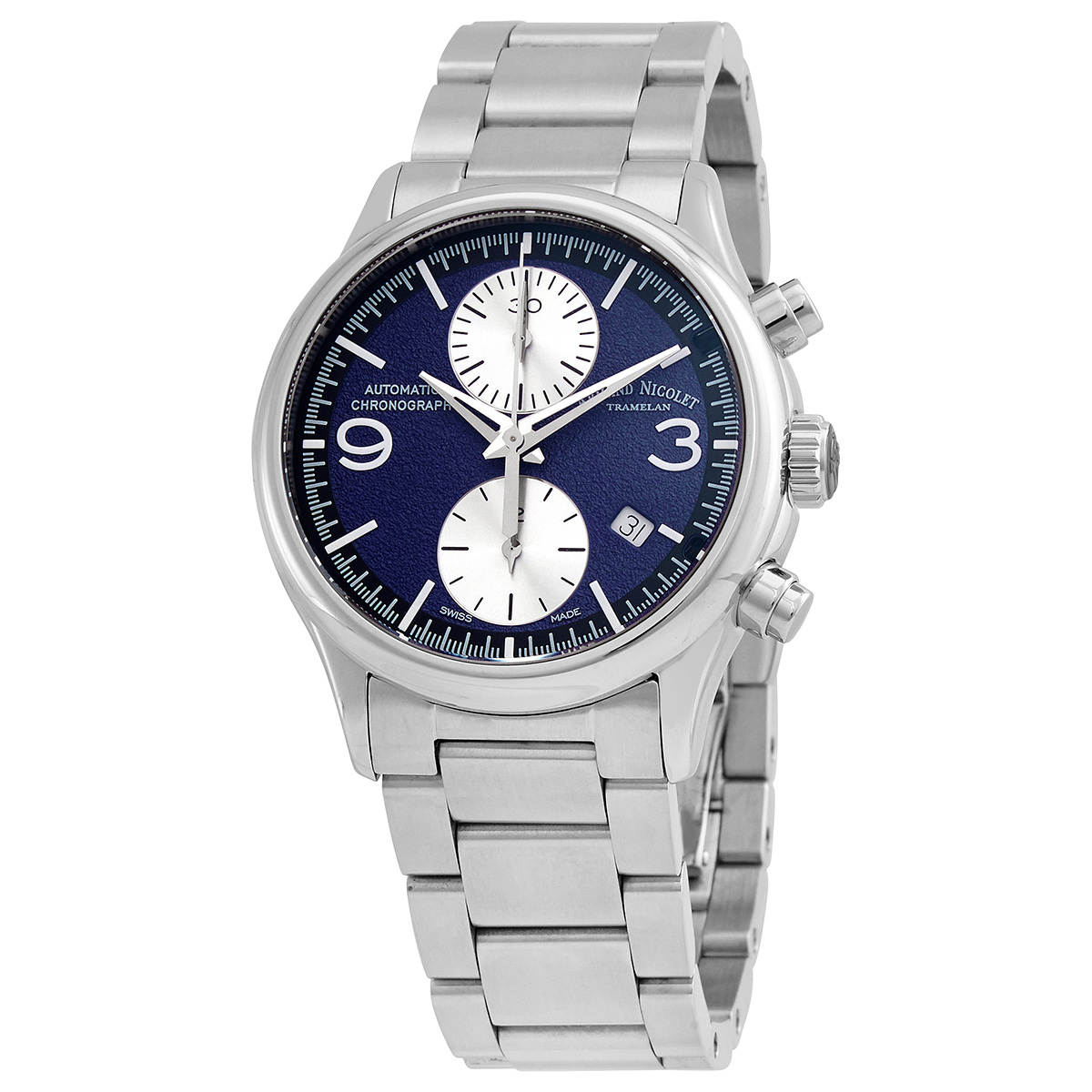 Armand Nicolet MHA Chronograph Automatic Dark Blue Dial Men's Watch A844HAA-BU-M2850A