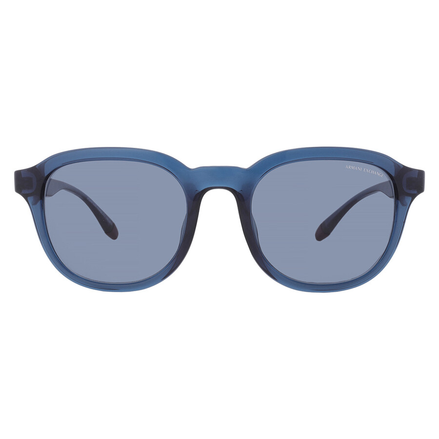 Armani Exchange Men's 54mm Shiny Transparent Blue Sunglasses