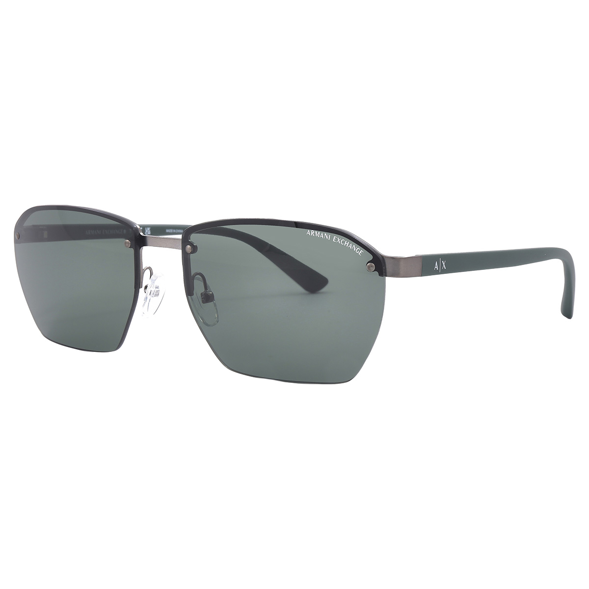 Armani Exchange Dark Green Irregular Men's Sunglasses AX2048S