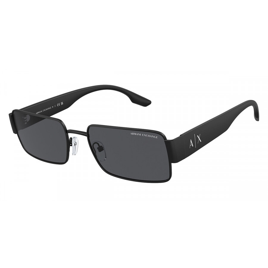 ARMANI EXCHANGE ARMANI EXCHANGE DARK GREY RECTANGULAR MEN'S SUNGLASSES AX2052S 600087 57