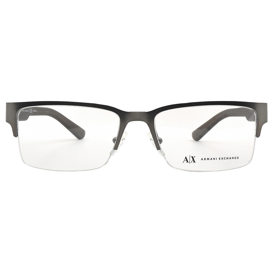 Armani Exchange Demo Rectangular Eyeglasses Ax1014 6060 53 In Gun Metal / Gunmetal