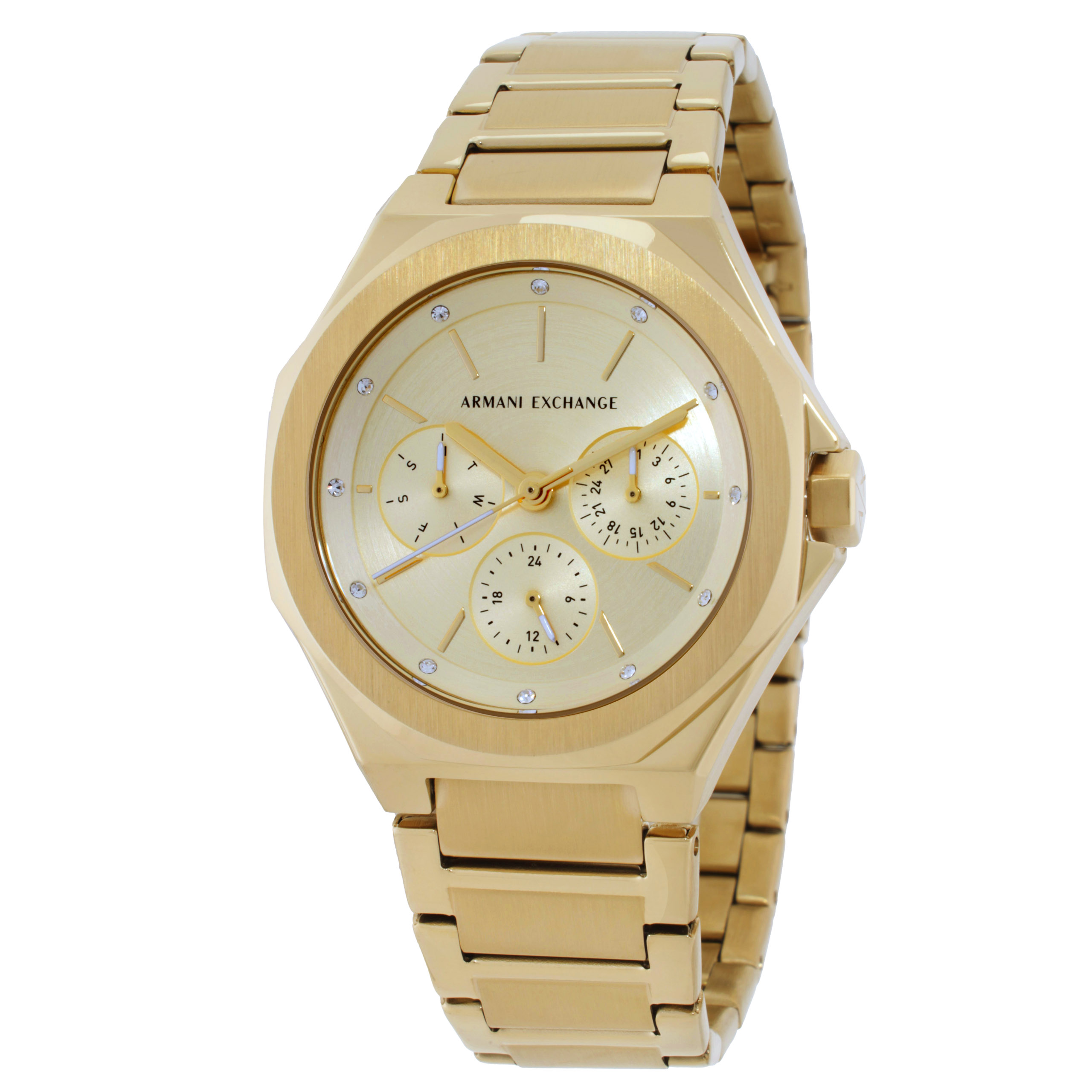Armani Exchange Multifunction Quartz Gold Dial Ladies Watch AX4624