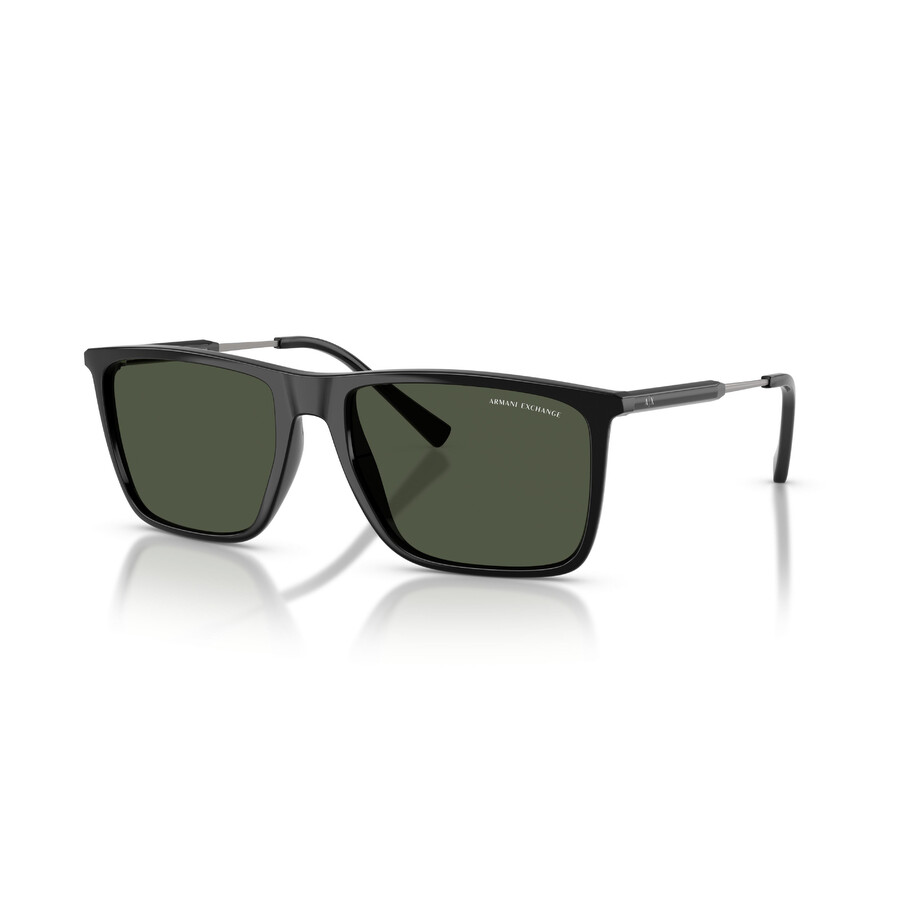 Armani Exchange Polarized Green Square Men's Sunglasses AX4160SF