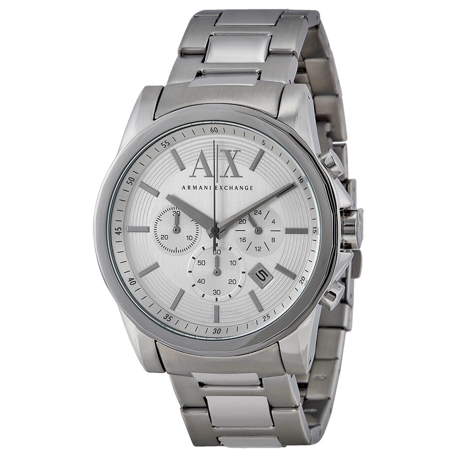 armani exchange silver watch