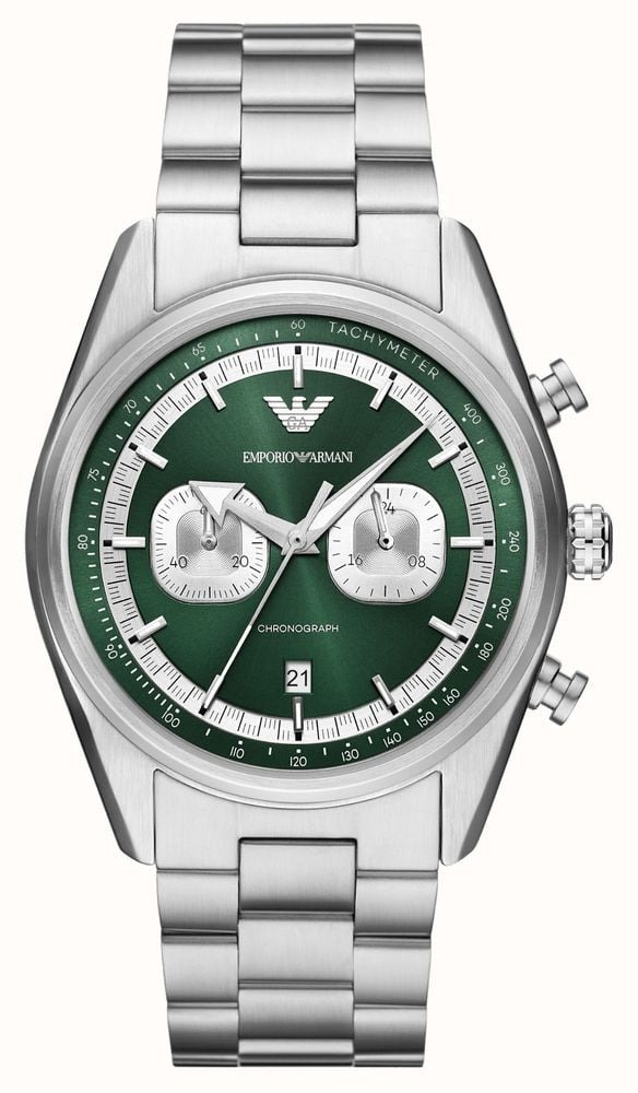Armani Racer Chronograph Quartz Green Dial Men's Watch AR11637