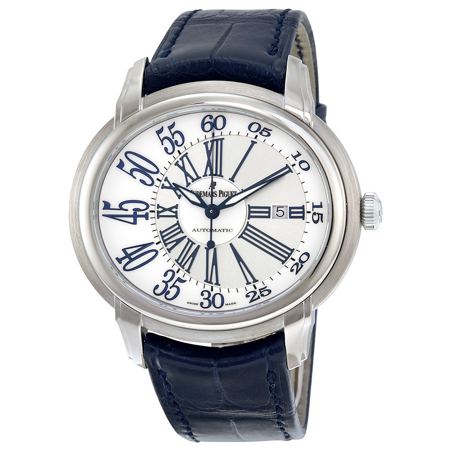 Audemars Piguet Millenary Automatic Silver Dial Blue Leather Men's Watch 15320BC.OO.D028CR.01