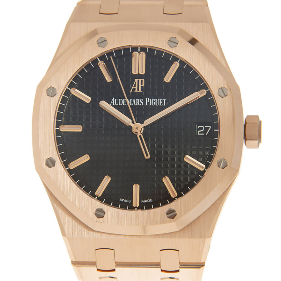 Audemars Piguet Royal Oak Black Dial Automatic Men's 18kt Rose Gold Watch 15500OR.OO.1220OR.01