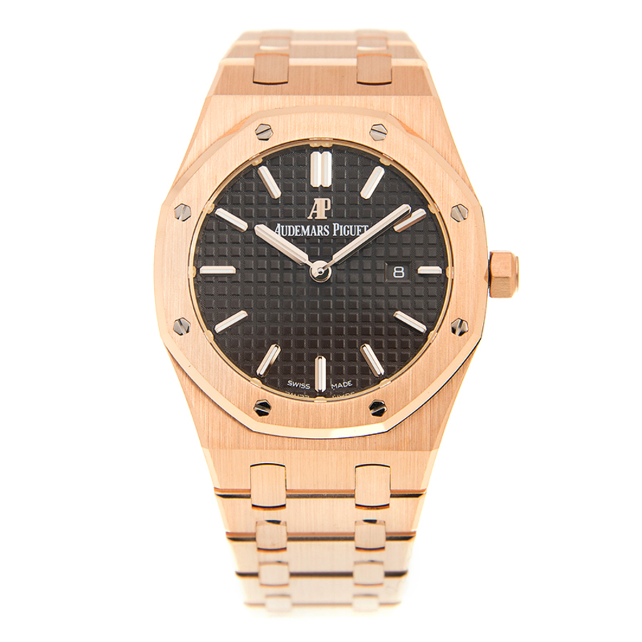Audemars Piguet Royal Oak Brown Dial Ladies 18kt Pink Gold Watch 67650OR.OO.1261OR.01
