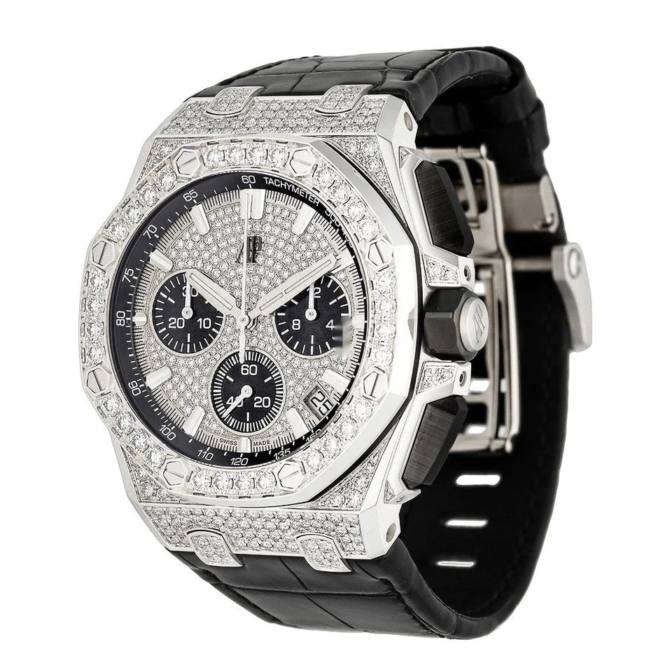 Royal Oak Offshore Chronograph Automatic Diamond Silver Dial Men's Watch