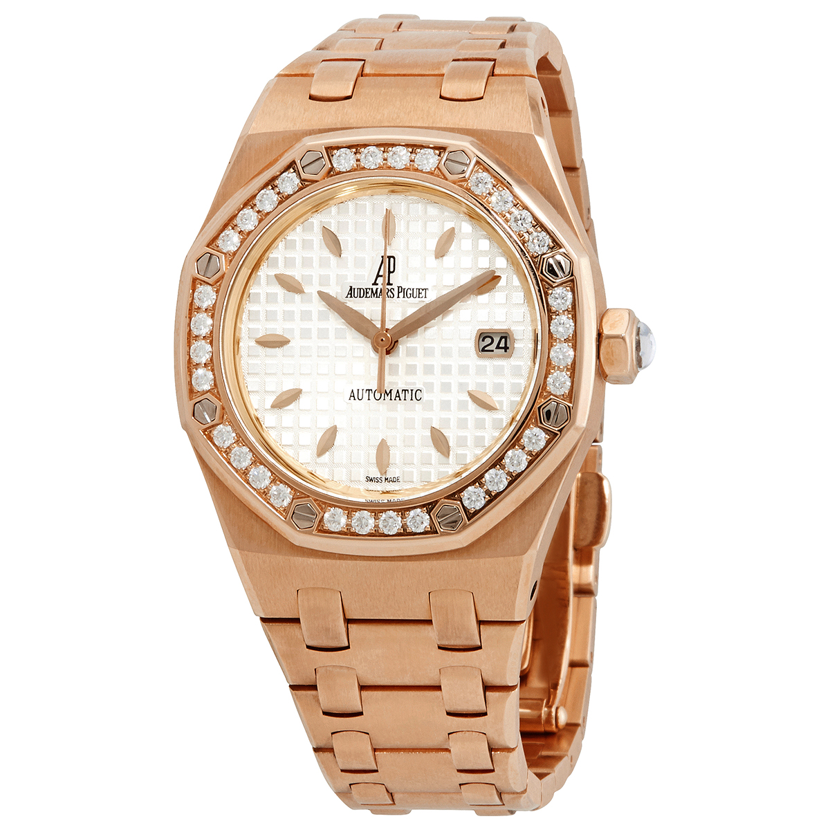 Audemars Piguet Royal Oak Silver Dial 18k Rose Gold Ladies Watch 77321OR.ZZ.1230OR.01.A