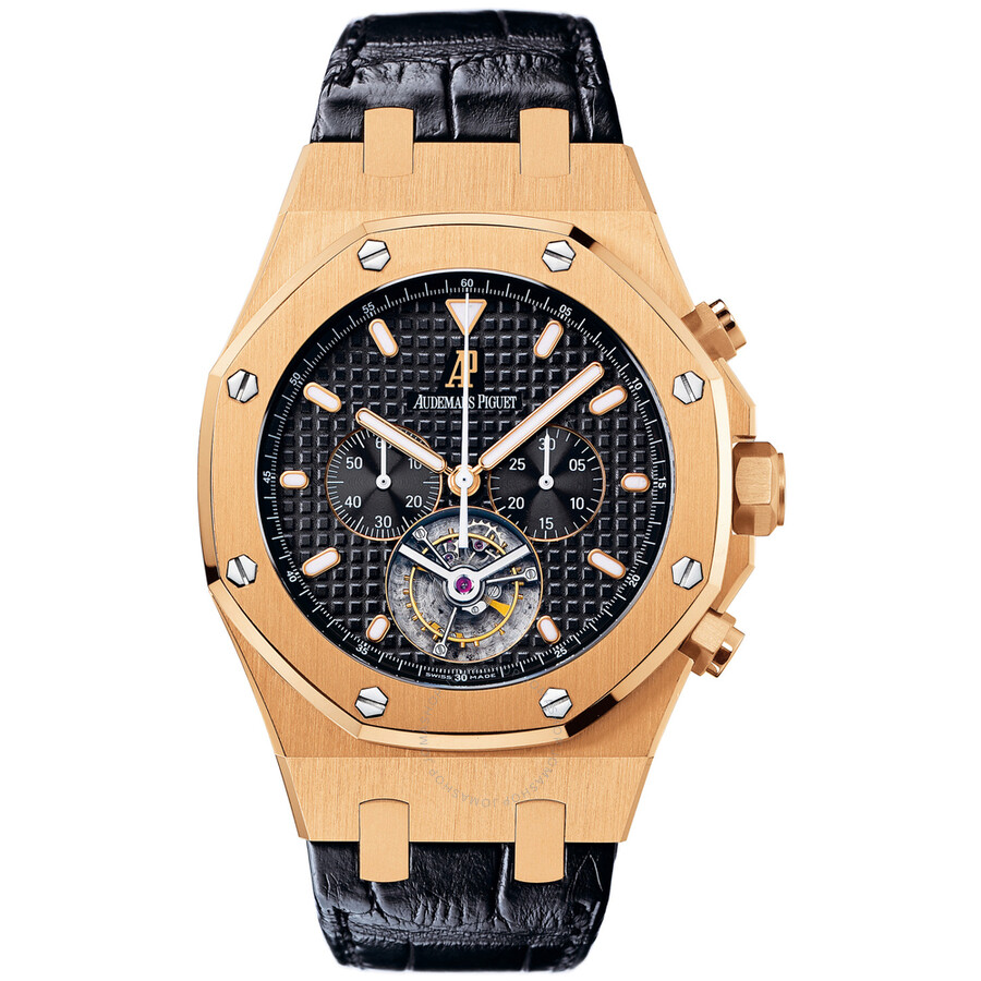 Shop Audemars Piguet Royal Oak Tourbillon Chronograph 18 Kt Rose Gold Men's Watch 25977or.oo.d002cr.01 In Black / Gold / Rose / Skeleton