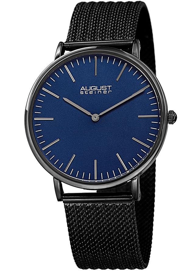 August Steiner Blue Dial Mesh Men's Watch AS8219BK