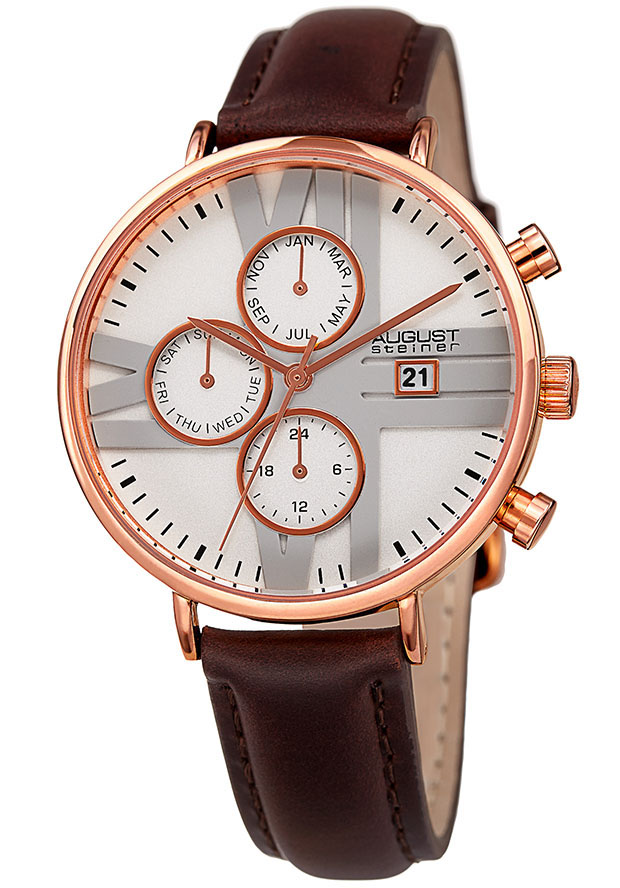 August Steiner Multifunction Silver Dial Ladies Watch AS8220BRRG