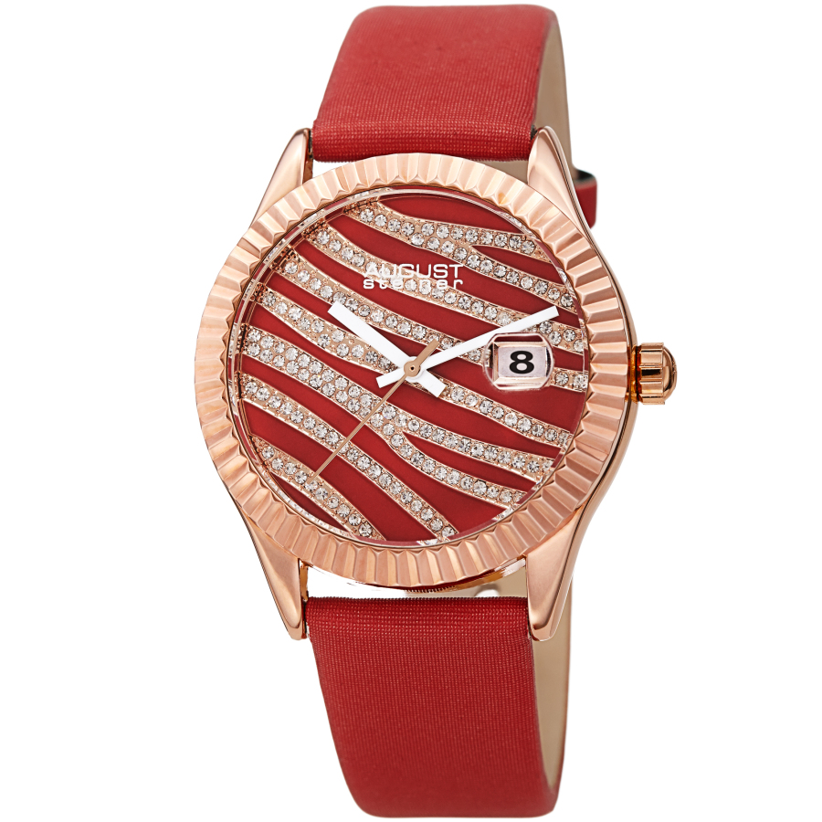 August Steiner Quartz Red Dial Ladies Watch AS8275RD