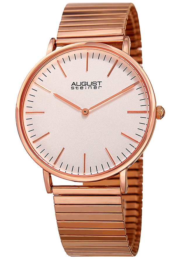 August Steiner Quartz Silver Dial Men's Watch AS8216RG