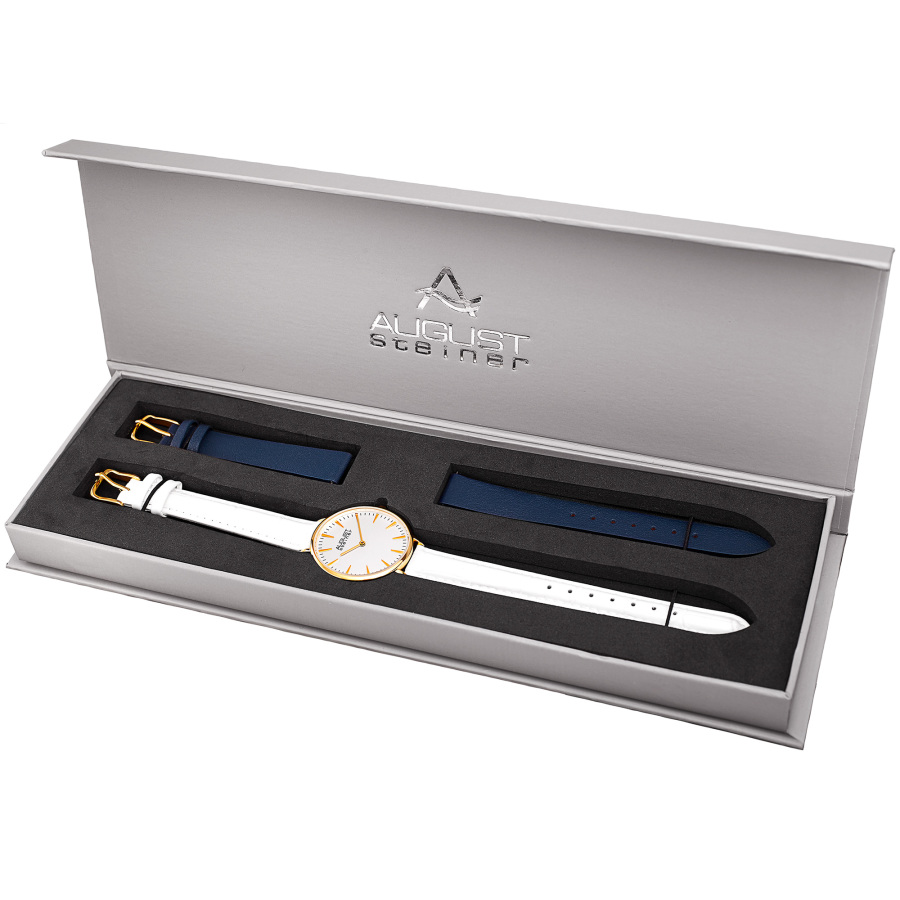 August Steiner Quartz White Dial Ladies Watch AS8206YG-BX