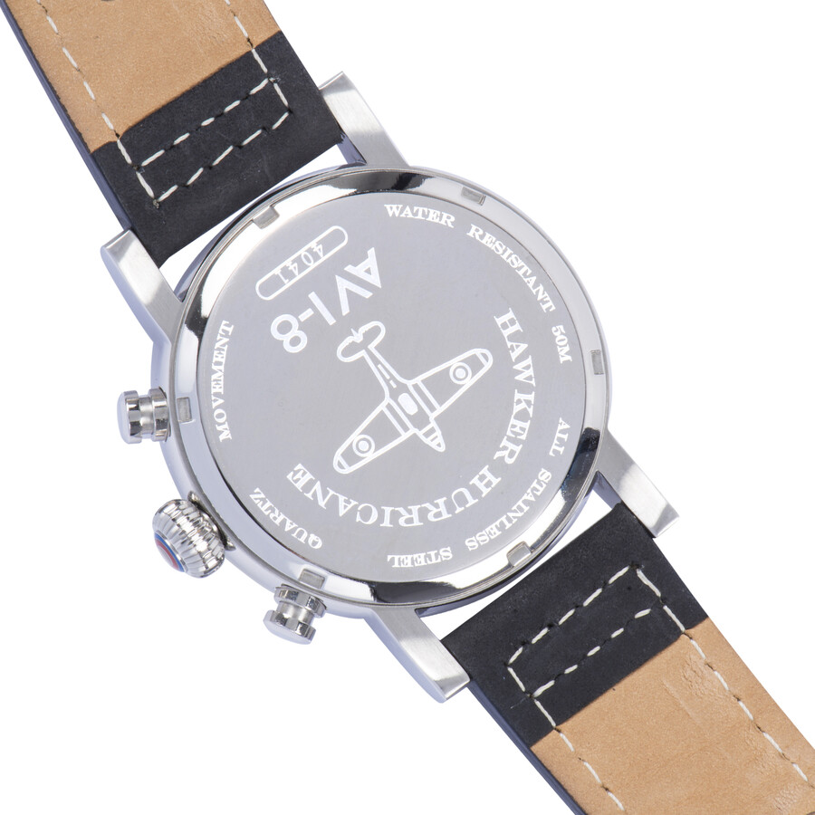 AVI8 Hawker Hurricane Alarm Chronograph Black Dial Men