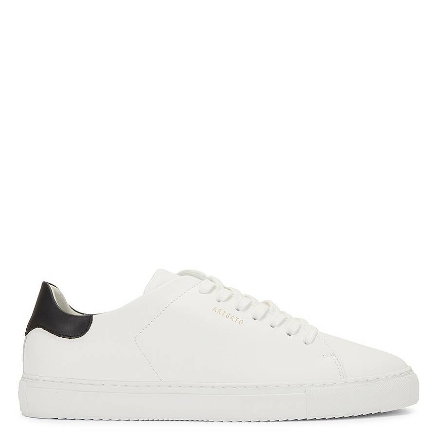 Axel Arigato Clean 90 Contrast White Low Top Sneakers With Laminated Logo In Leather Man In White