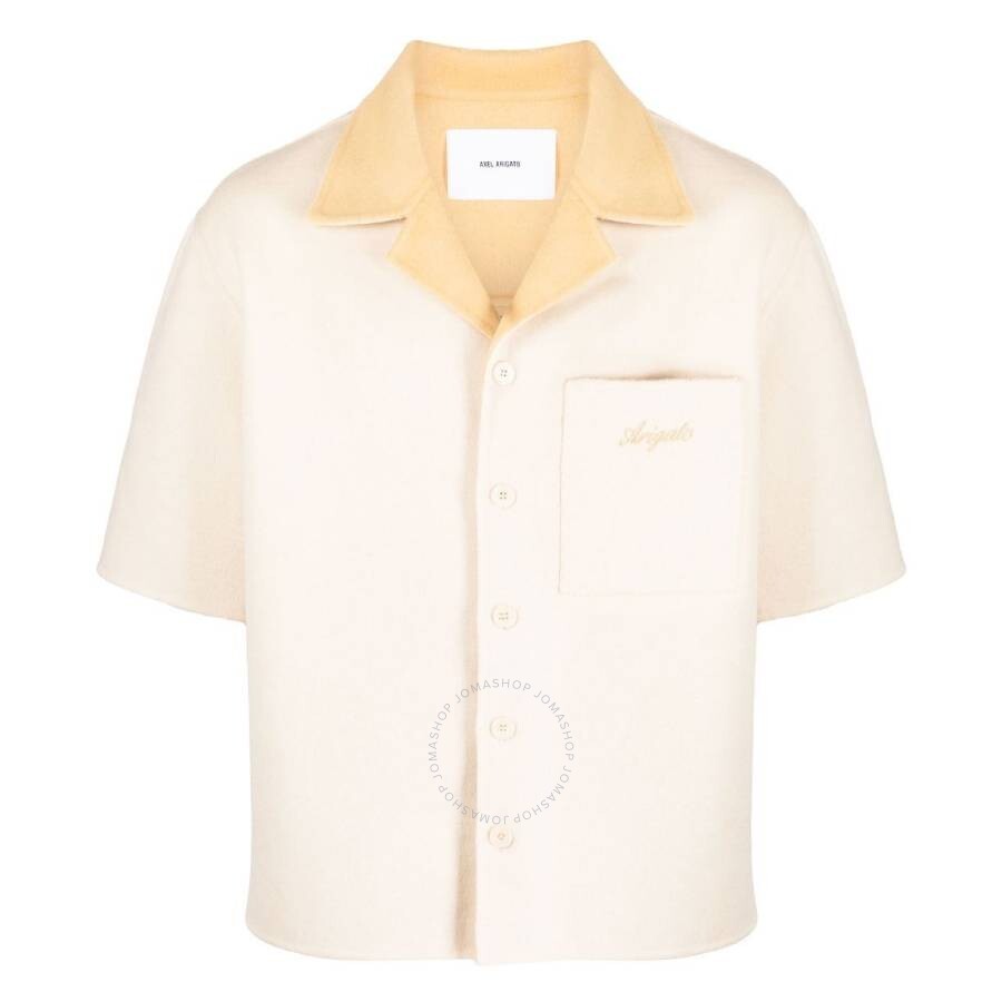 Axel Arigato Holiday Wool Blend Bowling Shirt In Beige