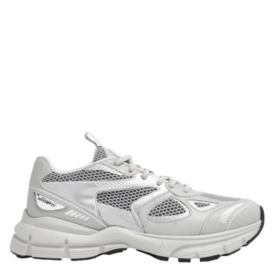 Axel Arigato 'marathon Runner' White Low Top Sneakers With Reflective Details In Grey/silver Tone