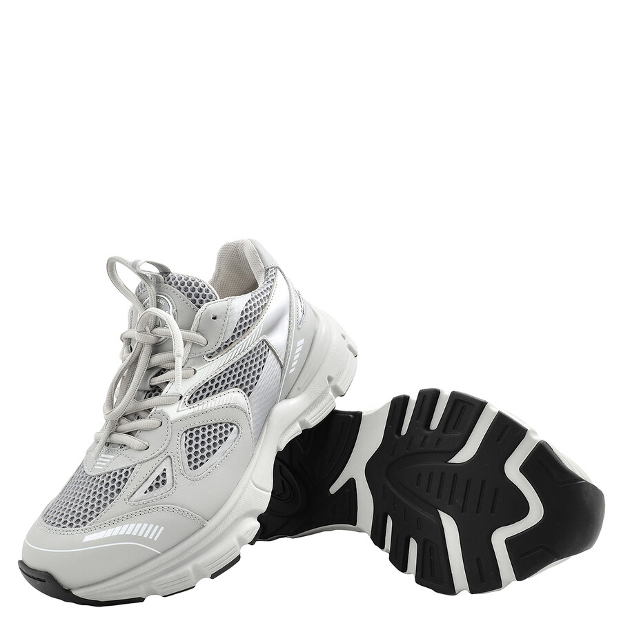 Axel Arigato 'marathon Runner' White Low Top Sneakers With Reflective Details In Grey/silver Tone